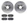 7502-03024 Drilled/Slotted Brake Rotors w/5000 Advanced Brake Pads Kit [Silver], 2006-2011 Kia/Hyundai/Genesis, Position: Front - image 1