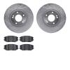 7502-03027 Drilled/Slotted Brake Rotors w/5000 Advanced Brake Pads Kit [Silver], 2005-2010 Kia/Hyundai/Genesis, Position: Front - image 1