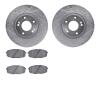 7502-03029 Drilled/Slotted Brake Rotors w/5000 Advanced Brake Pads Kit [Silver], 2010-2019 Kia/Hyundai/Genesis, Position: Front - image 1