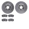 7502-03042 Drilled/Slotted Brake Rotors w/5000 Advanced Brake Pads Kit [Silver], 2014-2017 Kia/Hyundai/Genesis, Position: Front - image 1