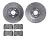 7502-03051 Drilled/Slotted Brake Rotors w/5000 Advanced Brake Pads Kit [Silver], 2010-2016 Kia/Hyundai/Genesis, Position: Front - image 1