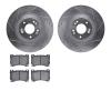 7502-03055 Drilled/Slotted Brake Rotors w/5000 Advanced Brake Pads Kit [Silver], 2011-2014 Kia/Hyundai/Genesis, Position: Front - image 1