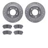 7502-03059 Drilled/Slotted Brake Rotors w/5000 Advanced Brake Pads Kit [Silver], Fits Select Kia/Hyundai/Genesis, Position: Rear - image 1