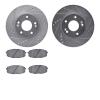7502-03060 Drilled/Slotted Brake Rotors w/5000 Advanced Brake Pads Kit [Silver], Fits Select Kia/Hyundai/Genesis, Position: Fron - image 1