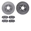 7502-03061 Drilled/Slotted Brake Rotors w/5000 Advanced Brake Pads Kit [Silver], 2011-2016 Kia/Hyundai/Genesis, Position: Front - image 1