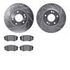 7502-03065 Drilled/Slotted Brake Rotors w/5000 Advanced Brake Pads Kit [Silver], 2010-2011 Kia/Hyundai/Genesis, Position: Front - image 1