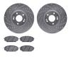 7502-03079 Drilled/Slotted Brake Rotors w/5000 Advanced Brake Pads Kit [Silver], 2007-2012 Kia/Hyundai/Genesis, Position: Front - image 1