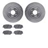 7502-03084 Drilled/Slotted Brake Rotors w/5000 Advanced Brake Pads Kit [Silver], 2019-2020 Kia/Hyundai/Genesis, Position: Front - image 1