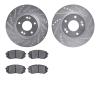 7502-03085 Drilled/Slotted Brake Rotors w/5000 Advanced Brake Pads Kit [Silver], 2015-2015 Kia/Hyundai/Genesis, Position: Front - image 1