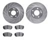 7502-03086 Drilled/Slotted Brake Rotors w/5000 Advanced Brake Pads Kit [Silver], Fits Select Kia/Hyundai/Genesis, Position: Fron - image 1