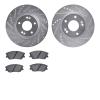 7502-03087 Drilled/Slotted Brake Rotors w/5000 Advanced Brake Pads Kit [Silver], Fits Select Kia/Hyundai/Genesis, Position: Fron - image 1