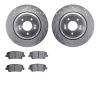 7502-03089 Drilled/Slotted Brake Rotors w/5000 Advanced Brake Pads Kit [Silver], Fits Select Kia/Hyundai/Genesis, Position: Rear - image 1