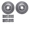 7502-03090 Drilled/Slotted Brake Rotors w/5000 Advanced Brake Pads Kit [Silver], 2018-2020 Kia/Hyundai/Genesis, Position: Front - image 1