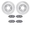 7502-03100 Drilled/Slotted Brake Rotors w/5000 Advanced Brake Pads Kit [Silver], Fits Select Kia/Hyundai/Genesis, Position: Rear - image 1