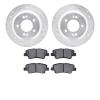 7502-03101 Drilled/Slotted Brake Rotors w/5000 Advanced Brake Pads Kit [Silver], Fits Select Kia/Hyundai/Genesis, Position: Rear - image 1