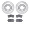 7502-03102 Drilled/Slotted Brake Rotors w/5000 Advanced Brake Pads Kit [Silver], Fits Select Kia/Hyundai/Genesis, Position: Rear - image 1