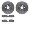 7502-03103 Drilled/Slotted Brake Rotors w/5000 Advanced Brake Pads Kit [Silver], Fits Select Kia/Hyundai/Genesis, Position: Rear - image 1