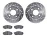 7502-03125 Drilled/Slotted Brake Rotors w/5000 Advanced Brake Pads Kit [Silver], 1989-1998 Kia/Hyundai/Genesis, Position: Front - image 1