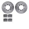 7502-03130 Drilled/Slotted Brake Rotors w/5000 Advanced Brake Pads Kit [Silver], 1987-1987 Mitsubishi, Position: Front - image 1