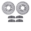 7502-07002 Drilled/Slotted Brake Rotors w/5000 Advanced Brake Pads Kit [Silver], 1968-1992 Multiple Makes/Models, Position: Fron - image 1
