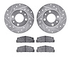 7502-07010 Drilled/Slotted Brake Rotors w/5000 Advanced Brake Pads Kit [Silver], 1966-1988 Multiple Makes/Models, Position: Rear - image 1