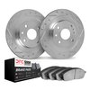 7502-07010 Drilled/Slotted Brake Rotors w/5000 Advanced Brake Pads Kit [Silver], 1966-1988 Multiple Makes/Models, Position: Rear - image 2