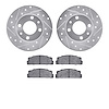 7502-07011 Drilled/Slotted Brake Rotors w/5000 Advanced Brake Pads Kit [Silver], 1966-1973 Mopar, Position: Front - image 1
