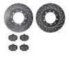 7502-11002 Drilled/Slotted Brake Rotors w/5000 Advanced Brake Pads Kit [Silver], 1974-2016 Land Rover, Position: Rear - image 1