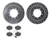 7502-11003 Drilled/Slotted Brake Rotors w/5000 Advanced Brake Pads Kit [Silver], 1987-1995 Land Rover, Position: Rear - image 1