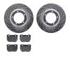 7502-11006 Drilled/Slotted Brake Rotors w/5000 Advanced Brake Pads Kit [Silver], 1990-1995 Land Rover, Position: Front - image 1