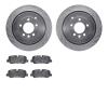 7502-11015 Drilled/Slotted Brake Rotors w/5000 Advanced Brake Pads Kit [Silver], 2005-2016 Land Rover, Position: Rear - image 1