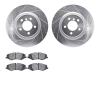 7502-11018 Drilled/Slotted Brake Rotors w/5000 Advanced Brake Pads Kit [Silver], 2010-2012 Land Rover, Position: Front - image 1