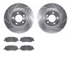 7502-11019 Drilled/Slotted Brake Rotors w/5000 Advanced Brake Pads Kit [Silver], 2006-2009 Land Rover, Position: Front - image 1
