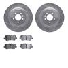7502-11030 Drilled/Slotted Brake Rotors w/5000 Advanced Brake Pads Kit [Silver], Fits Select Land Rover, Position: Rear - image 1