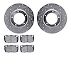 7502-11033 Drilled/Slotted Brake Rotors w/5000 Advanced Brake Pads Kit [Silver], 1993-1993 Land Rover, Position: Front - image 1