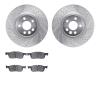 7502-11034 Drilled/Slotted Brake Rotors w/5000 Advanced Brake Pads Kit [Silver], 2015-2019 Multiple Makes/Models, Position: Fron - image 1