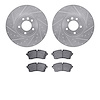 7502-11040 Drilled/Slotted Brake Rotors w/5000 Advanced Brake Pads Kit [Silver], 2018-2020 Land Rover, Position: Front - image 1