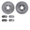 7502-11041 Drilled/Slotted Brake Rotors w/5000 Advanced Brake Pads Kit [Silver], 2018-2020 Land Rover, Position: Rear - image 1