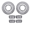 7502-11042 Drilled/Slotted Brake Rotors w/5000 Advanced Brake Pads Kit [Silver], 1994-2016 Land Rover, Position: Front