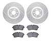 7502-11045 Drilled/Slotted Brake Rotors w/5000 Advanced Brake Pads Kit [Silver], 2020-2020 Land Rover, Position: Front - image 1