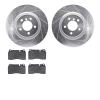 7502-11103 Drilled/Slotted Brake Rotors w/5000 Advanced Brake Pads Kit [Silver], 2006-2009 Land Rover, Position: Front - image 1