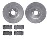 7502-11176 Drilled/Slotted Brake Rotors w/5000 Advanced Brake Pads Kit [Silver], 2018-2021 Land Rover, Position: Front - image 1