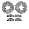 7502-13000 Drilled/Slotted Brake Rotors w/5000 Advanced Brake Pads Kit [Silver], 1985-1994 Subaru, Position: Front - image 1