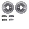 7502-13010 Drilled/Slotted Brake Rotors w/5000 Advanced Brake Pads Kit [Silver], 1990-1994 Subaru, Position: Rear - image 1