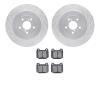 7502-13015 Drilled/Slotted Brake Rotors w/5000 Advanced Brake Pads Kit [Silver], 2003-2004 Subaru, Position: Rear - image 1