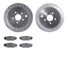7502-13041 Drilled/Slotted Brake Rotors w/5000 Advanced Brake Pads Kit [Silver], 2008-2015 Subaru, Position: Rear - image 1