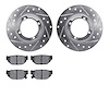 7502-13045 Drilled/Slotted Brake Rotors w/5000 Advanced Brake Pads Kit [Silver], 1985-1991 Subaru, Position: Rear - image 1