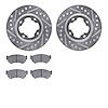 7502-13048 Drilled/Slotted Brake Rotors w/5000 Advanced Brake Pads Kit [Silver], 1989-1994 Subaru, Position: Front - image 1