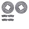 7502-13050 Drilled/Slotted Brake Rotors w/5000 Advanced Brake Pads Kit [Silver], 1987-1988 Subaru, Position: Front - image 1