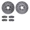 7502-13051 Drilled/Slotted Brake Rotors w/5000 Advanced Brake Pads Kit [Silver], 2010-2020 Multiple Makes/Models, Position: Fron - image 1